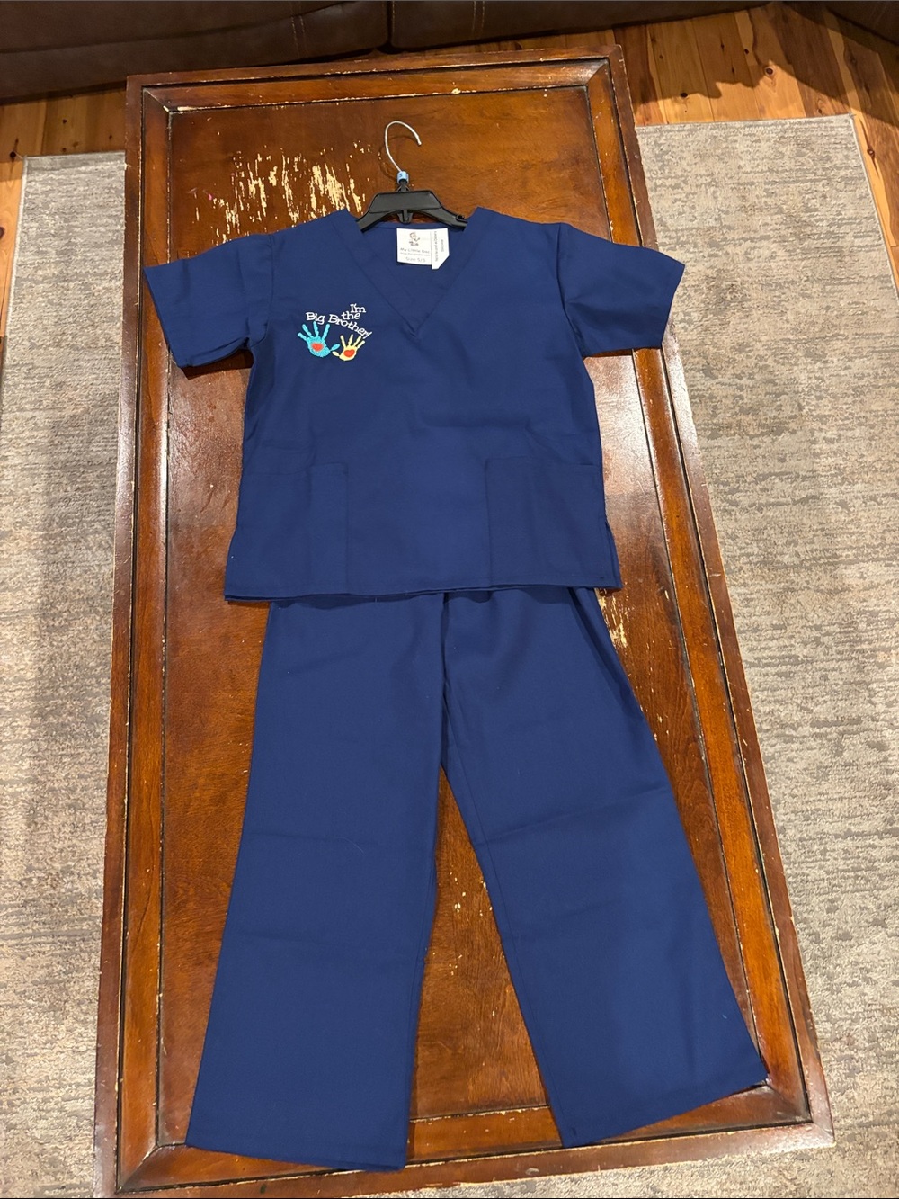 Kids “I’m the big brother” navy scrubs